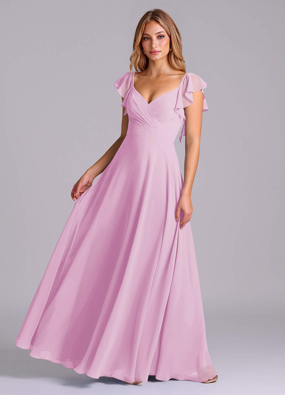 elyessen Leilani Sky Blue A-Line Pleated Chiffon Dress 4