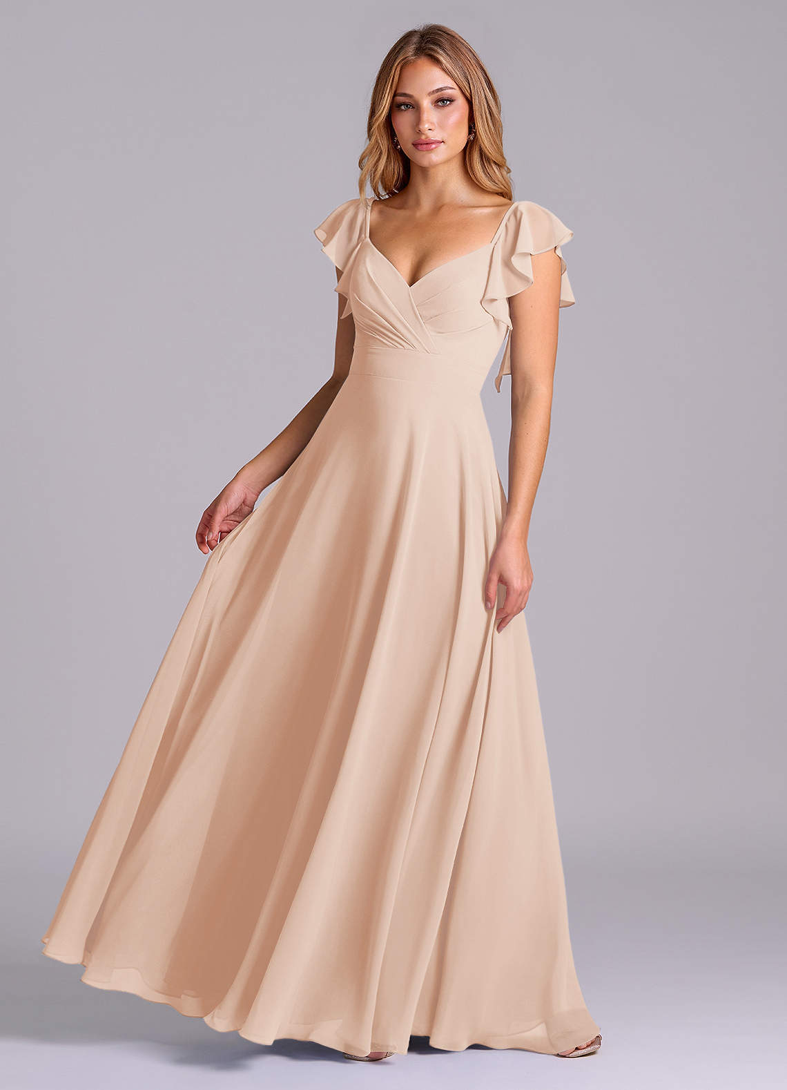 elyessen Leilani Sky Blue A-Line Pleated Chiffon Dress 4
