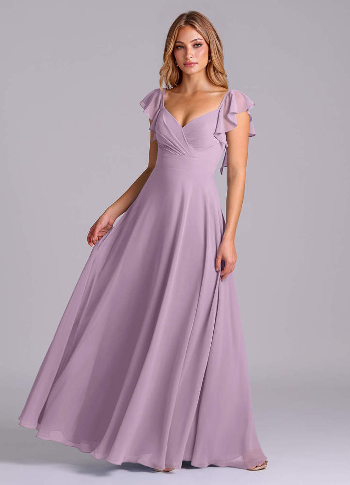 elyessen Leilani Sky Blue A-Line Pleated Chiffon Dress 5