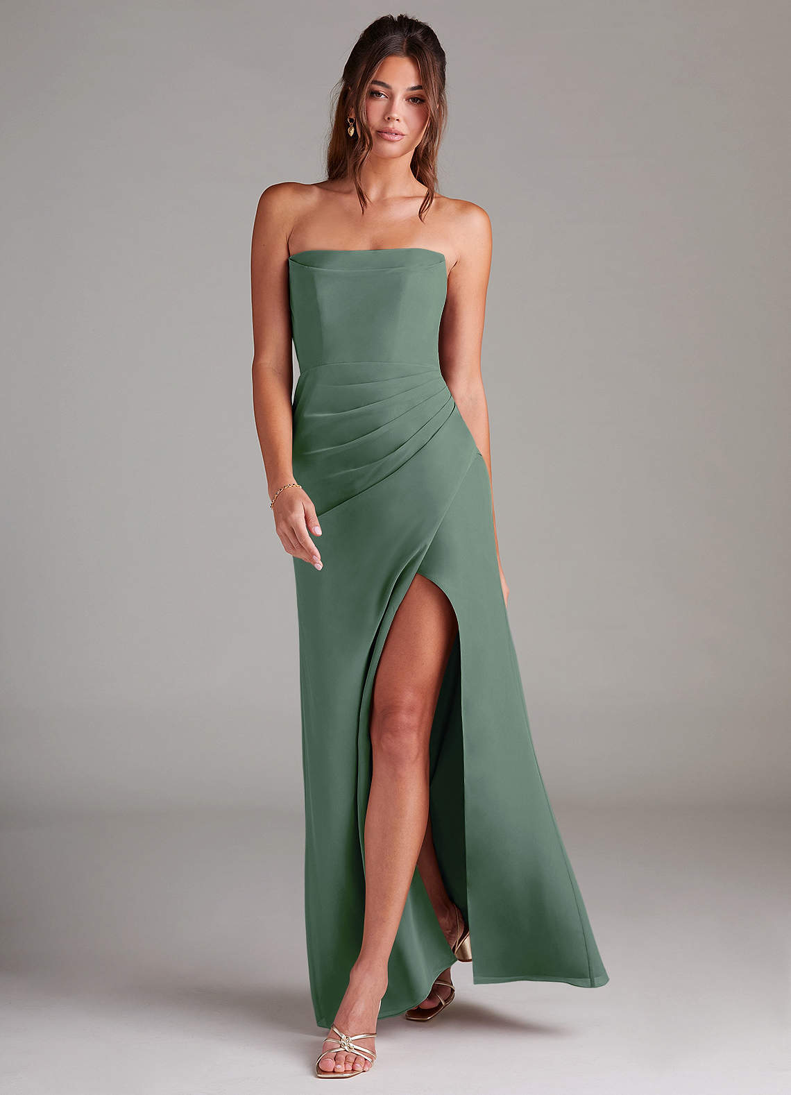 elyessen Leonis Sky Blue Sheath Strapless Chiffon Convertible Dress 1