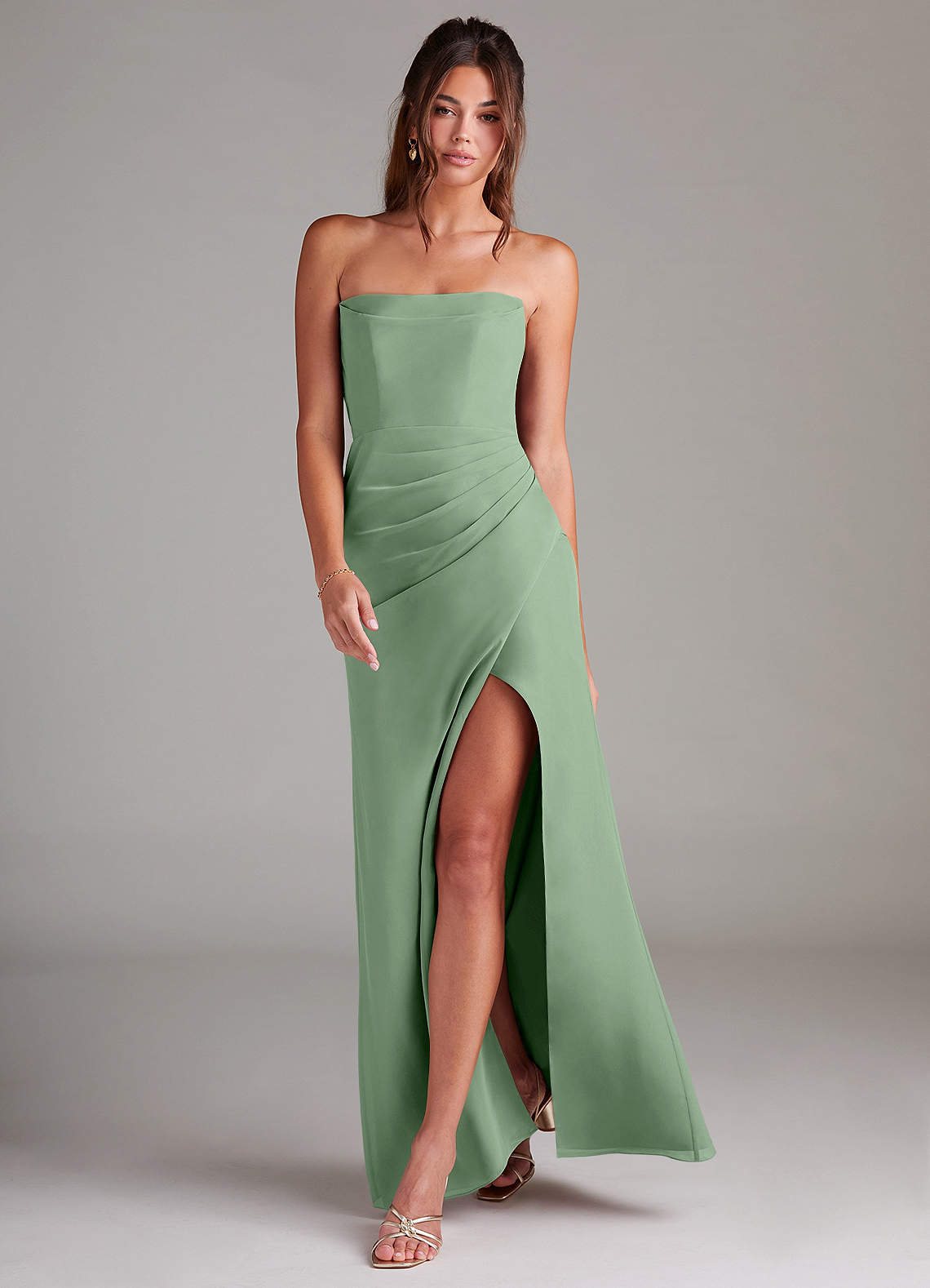 elyessen Leonis Sky Blue Sheath Strapless Chiffon Convertible Dress 1