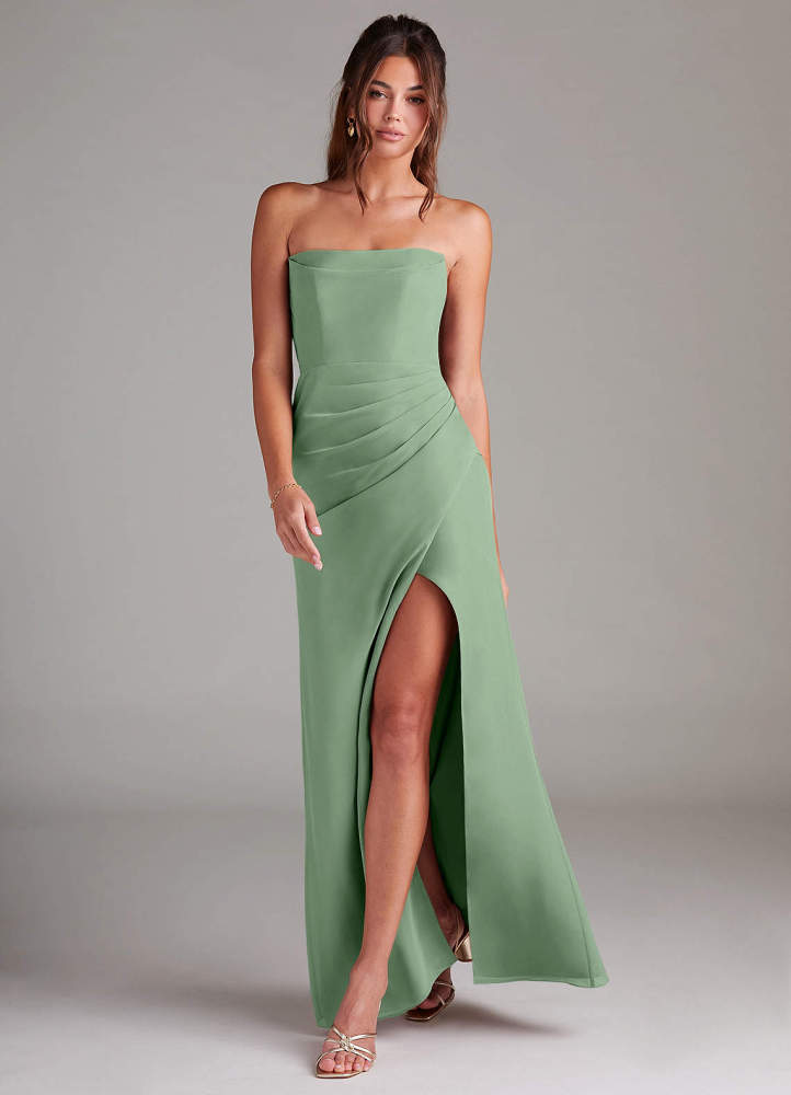 elyessen Leonis Sky Blue Sheath Strapless Chiffon Convertible Dress 1