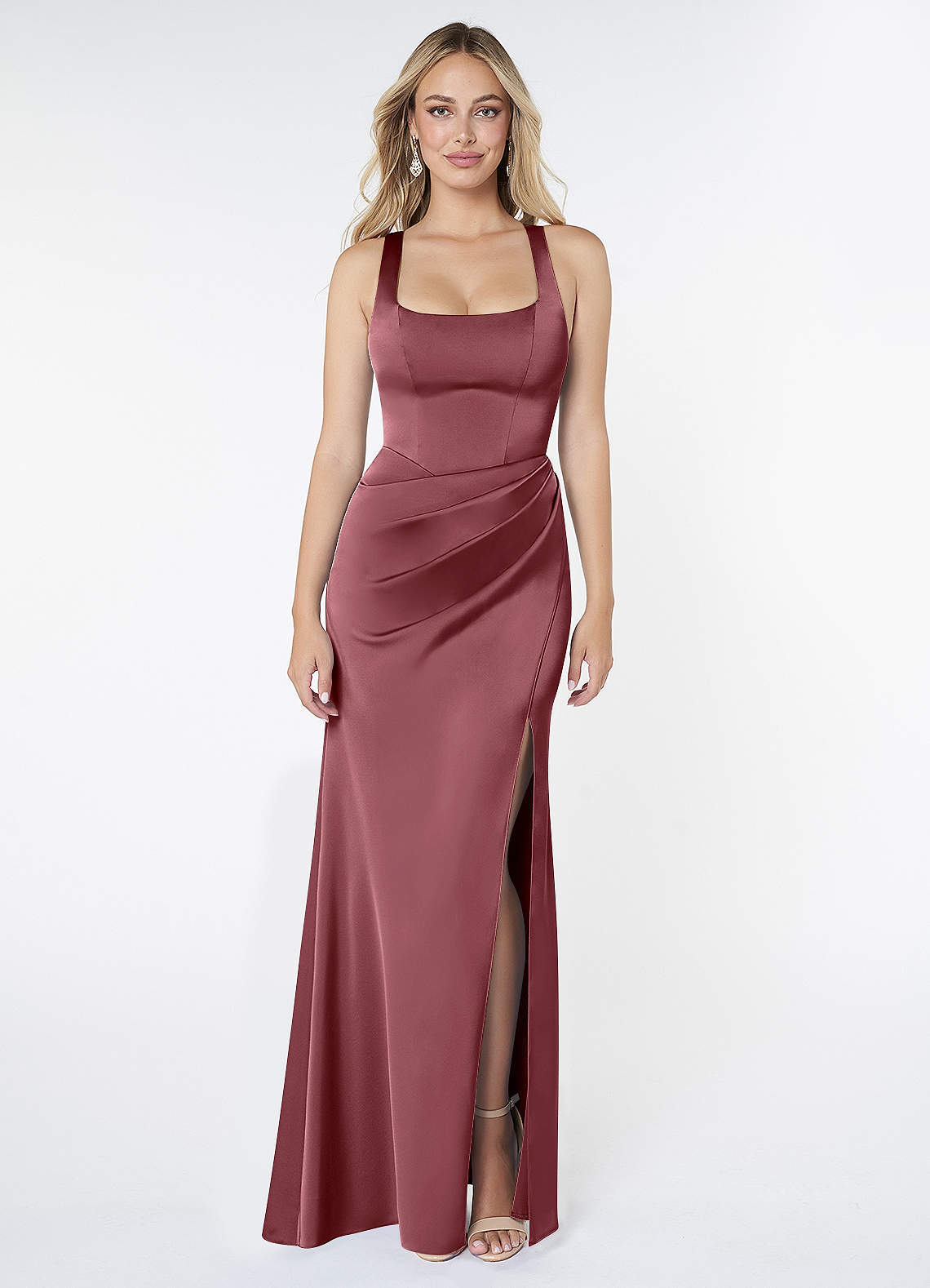 elyessen Mero Black Mermaid Pleated Stretch Satin Dress 5