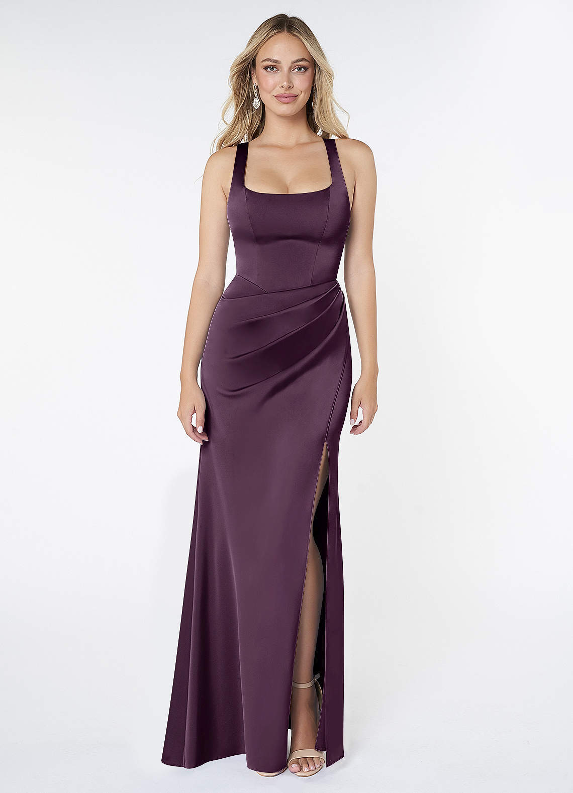 elyessen Mero Black Mermaid Pleated Stretch Satin Dress 5