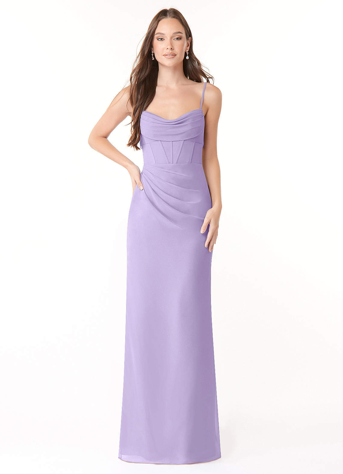 elyessen Mai Sky Blue Sheath Pleated Chiffon Dress 4