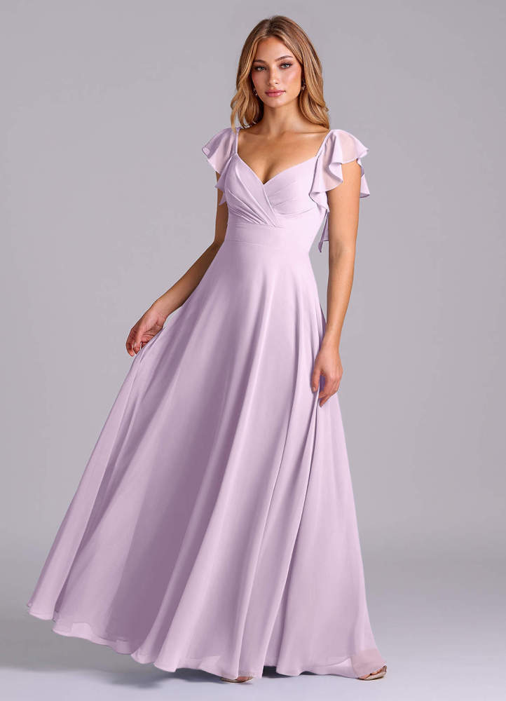 elyessen Leilani Sky Blue A-Line Pleated Chiffon Dress 5