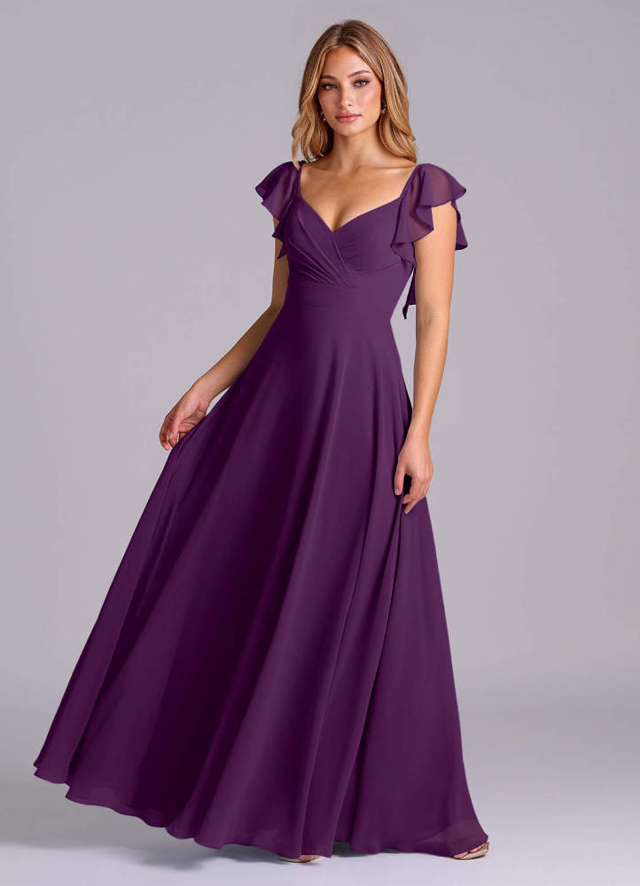 elyessen Leilani Sky Blue A-Line Pleated Chiffon Dress 5