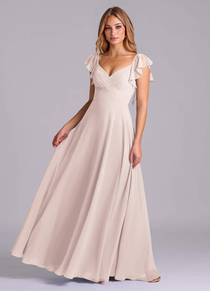 elyessen Leilani Sky Blue A-Line Pleated Chiffon Dress 8