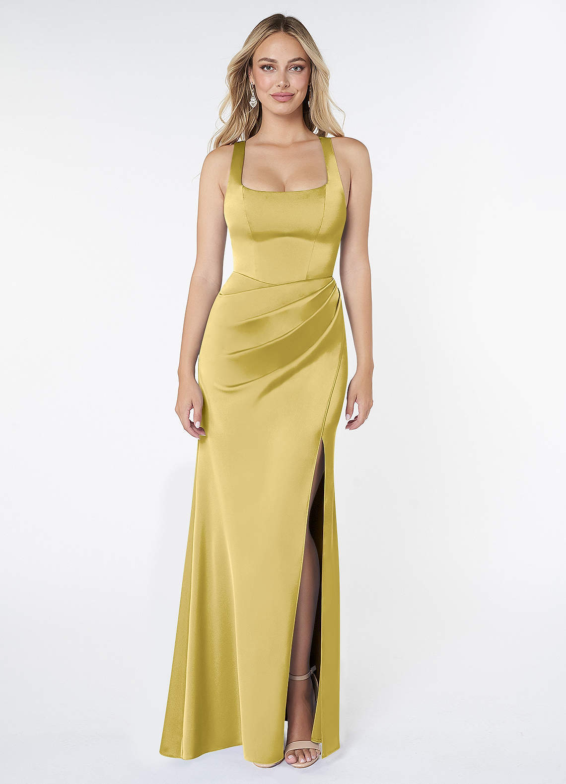 elyessen Mero Black Mermaid Pleated Stretch Satin Dress 7