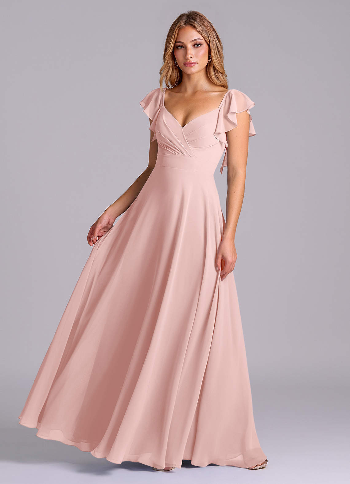 elyessen Leilani Sky Blue A-Line Pleated Chiffon Dress 4