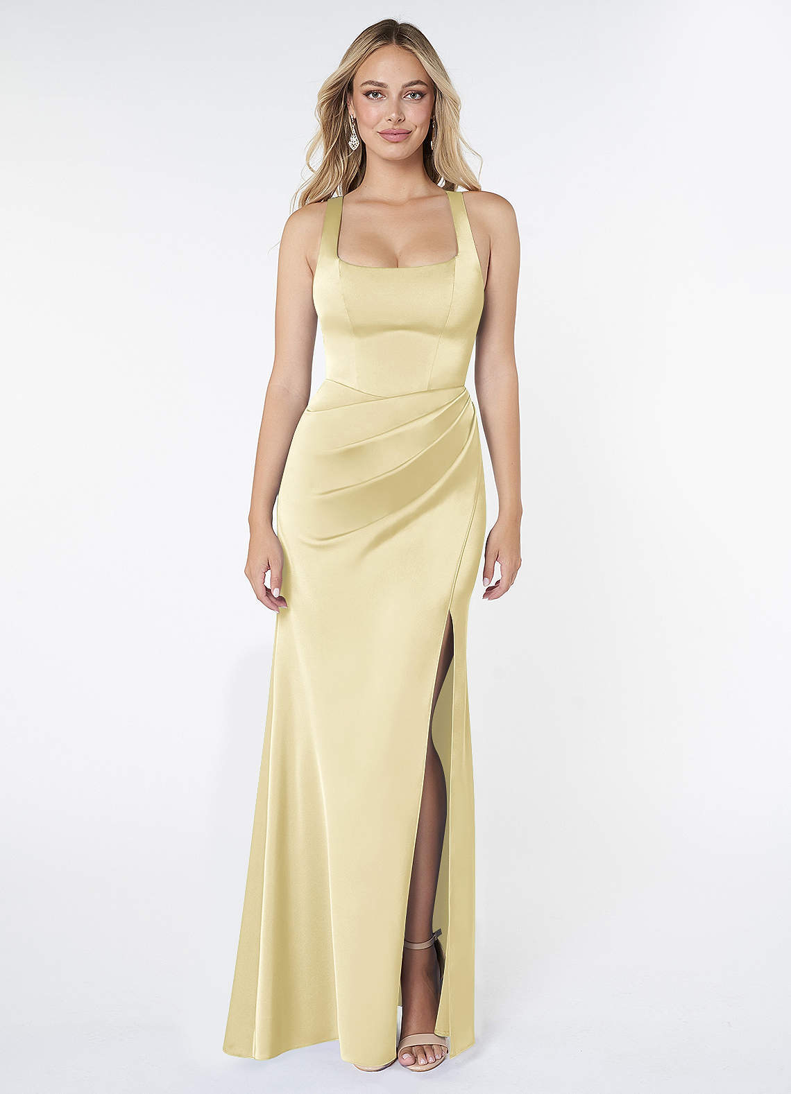 elyessen Mero Black Mermaid Pleated Stretch Satin Dress 7