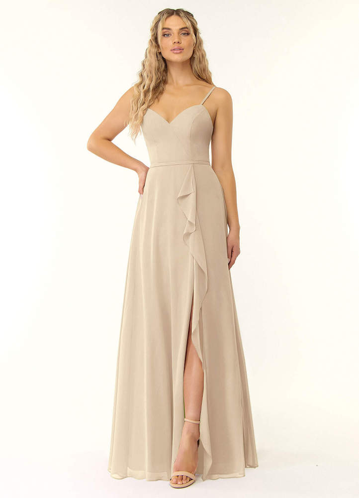 elyessen Naeem Dusty Blue A-Line V-Neck Ruffle Chiffon Dress 7