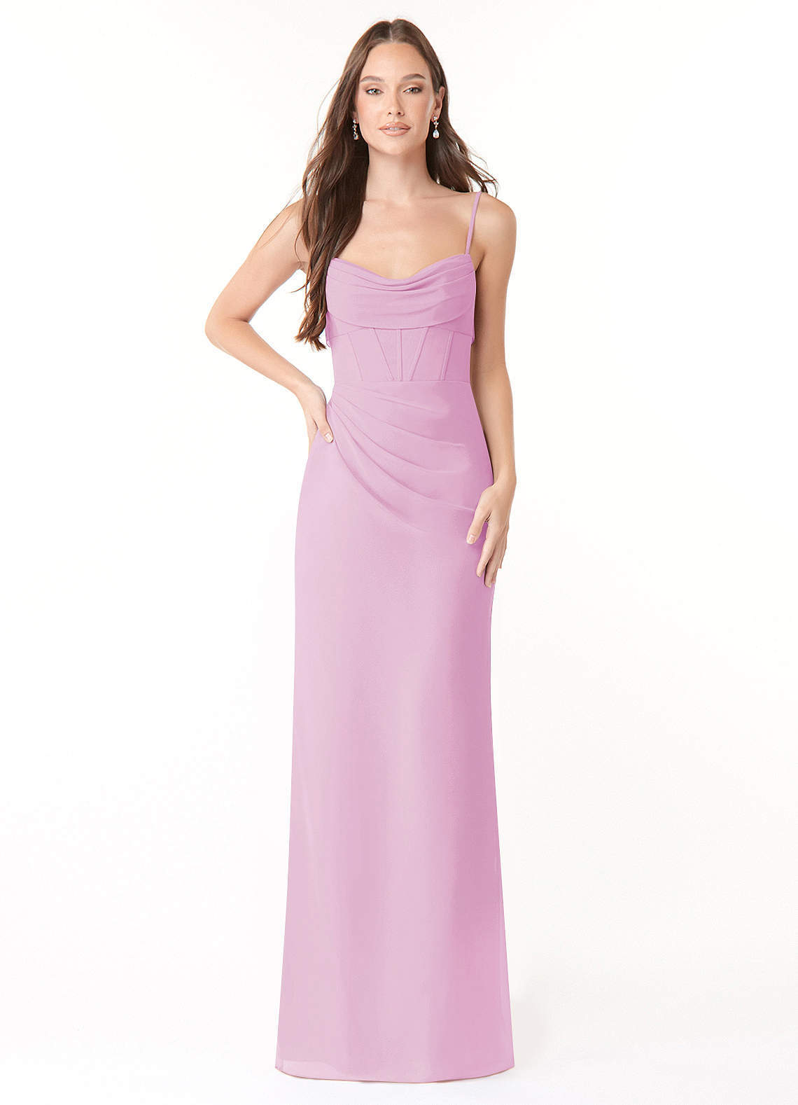 elyessen Mai Sky Blue Sheath Pleated Chiffon Dress 4