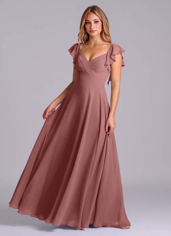 elyessen Leilani Sky Blue A-Line Pleated Chiffon Dress 5