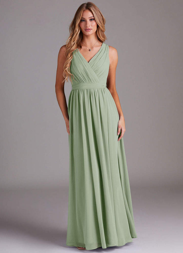 elyessen Kingsley Dusty Sage A-Line Lace Chiffon Dress 1