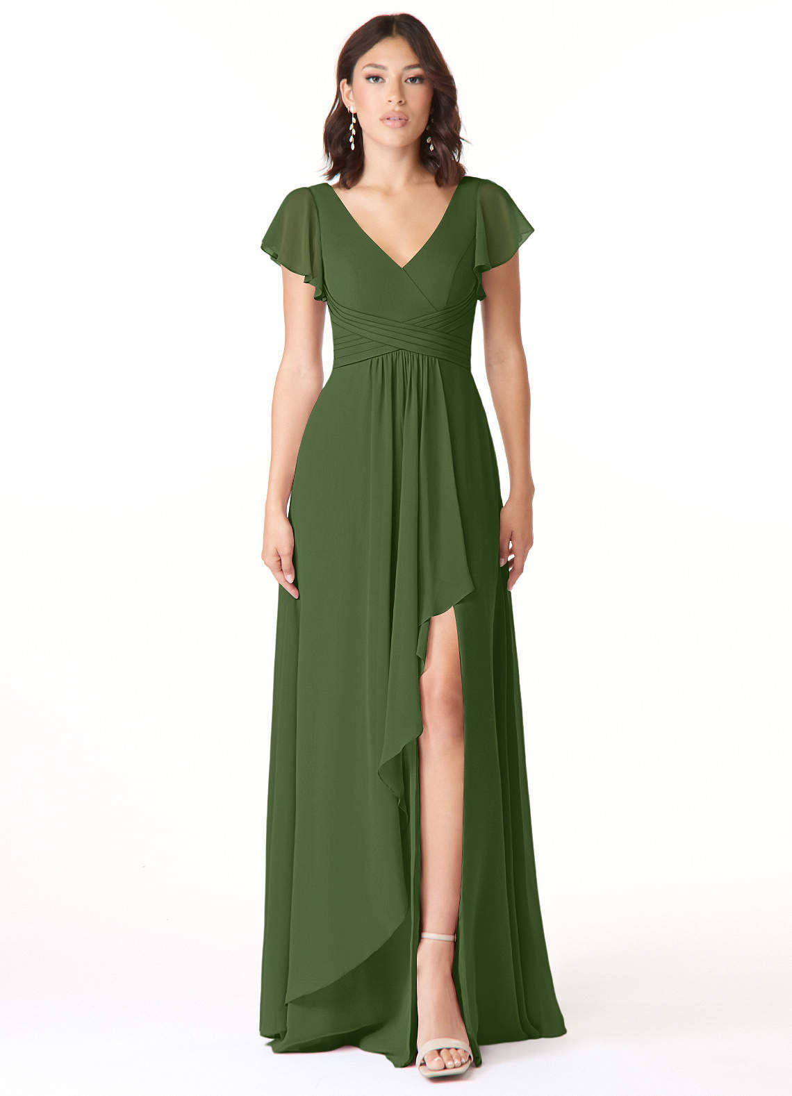 elyessen Omari Dusty Blue A-Line Chiffon Dress 1