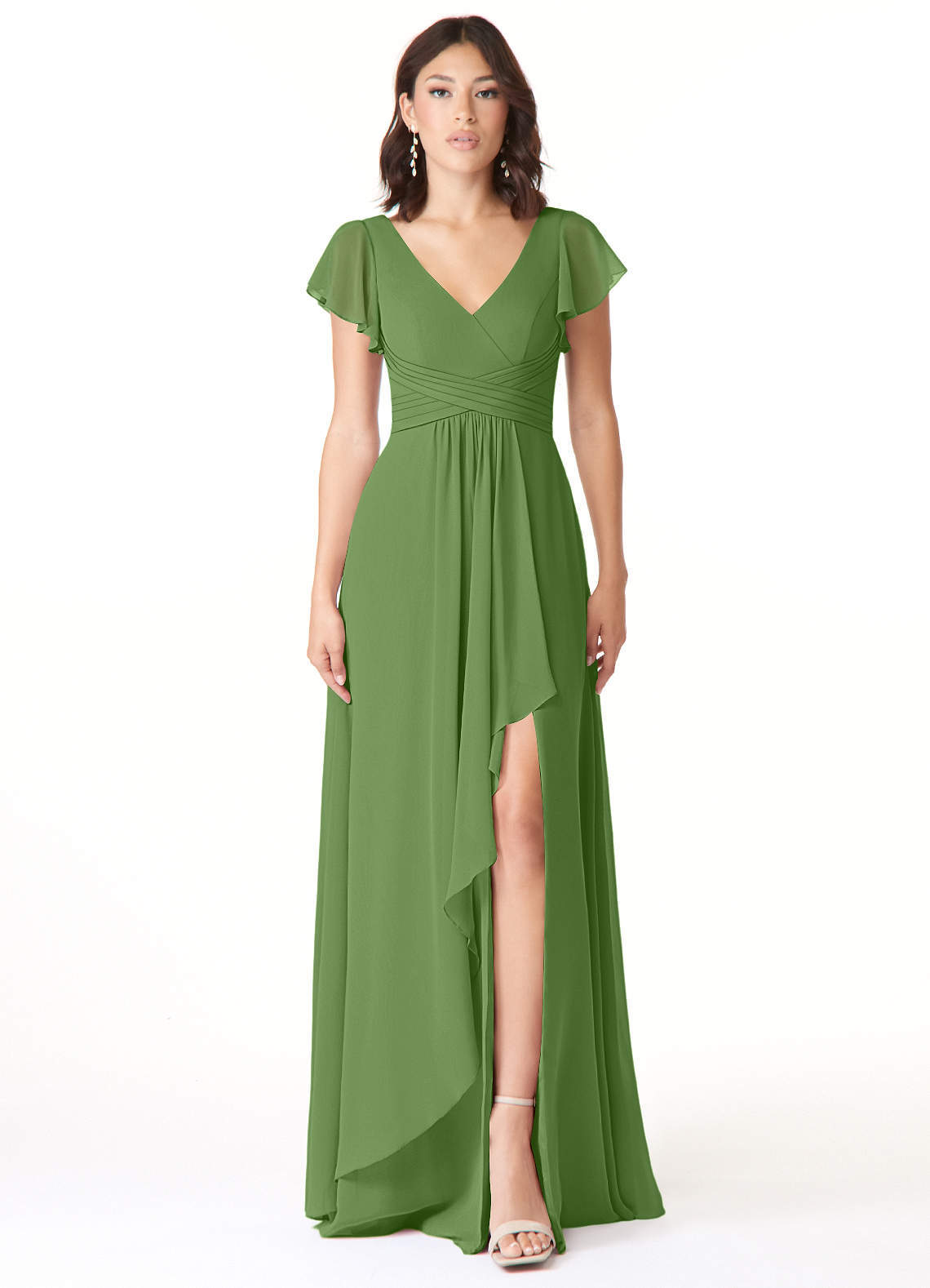 elyessen Omari Dusty Blue A-Line Chiffon Dress 1