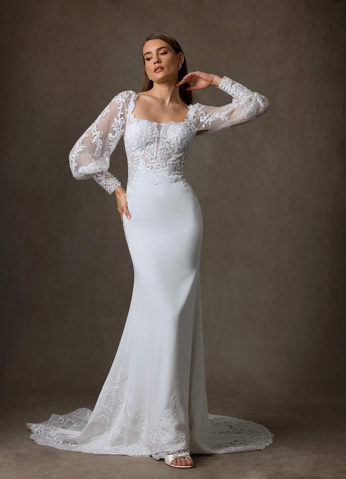 elyessen Isadora Diamond White Mermaid Lace Dress