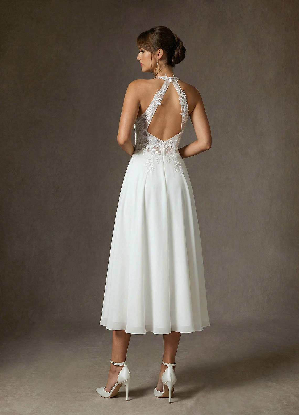 elyessen Sonia Diamond White A-Line Lace Dress