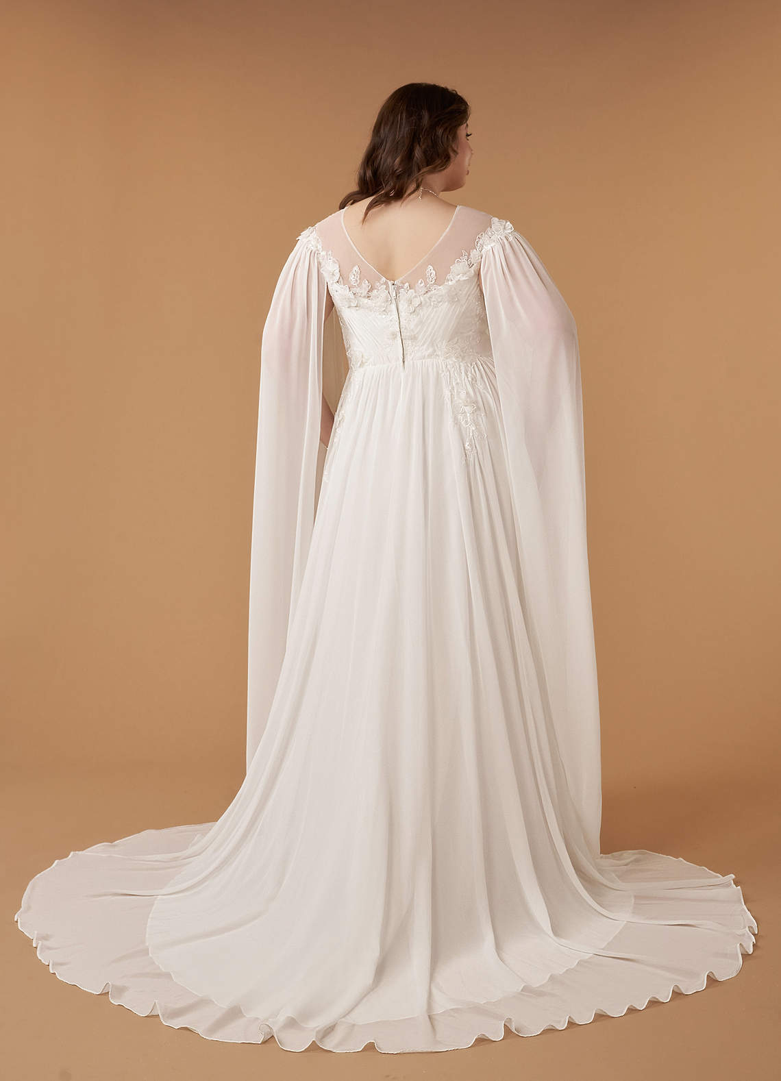 elyessen Diamond White A-Line Scoop Chiffon Dress