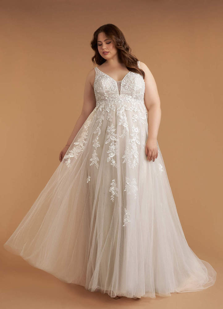 elyessen  Free pannier Diamond White A-Line V-Neck Sequins Tulle Dress