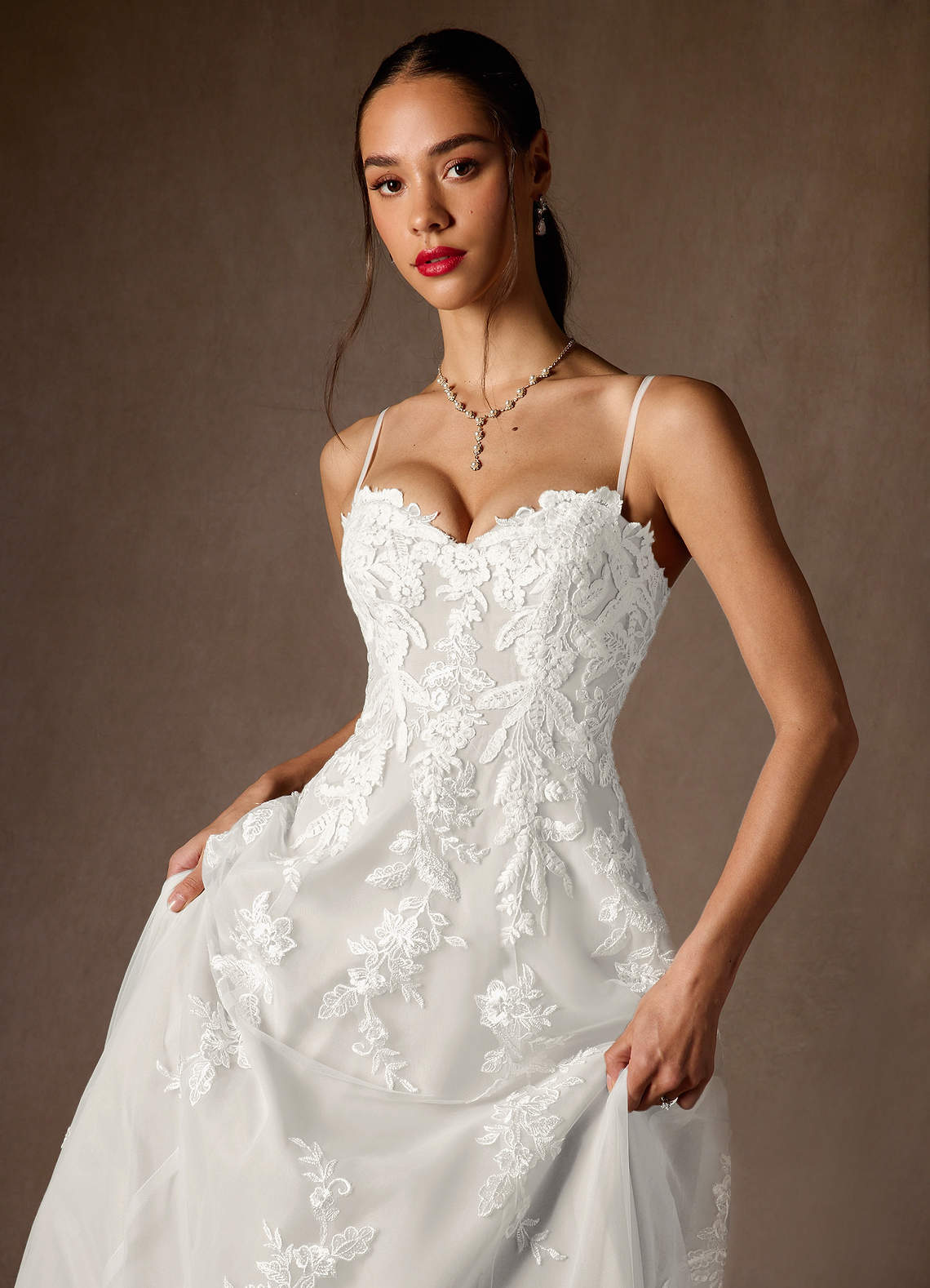 elyessen Madeleine Diamond White Ball-Gown Strapless Lace Dress