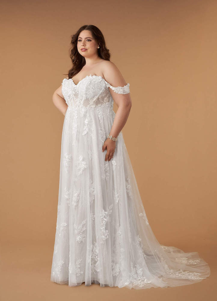 elyessen Florentina Diamond White A-Line Sweetheart Sequins Tulle Dress
