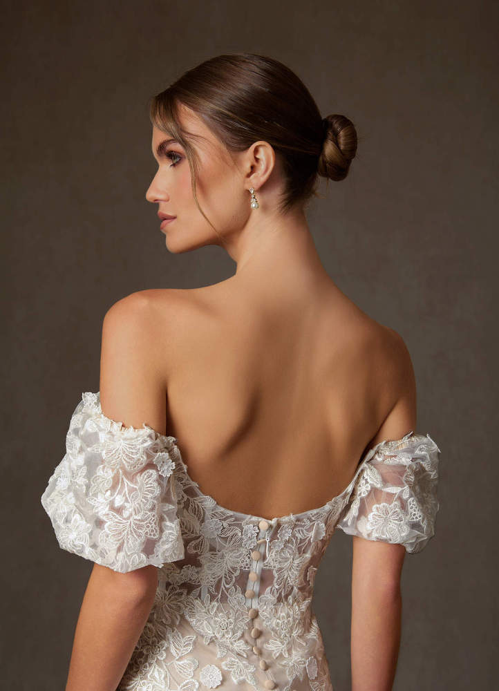 elyessen Diamond White A-Line Sweetheart Lace Dress