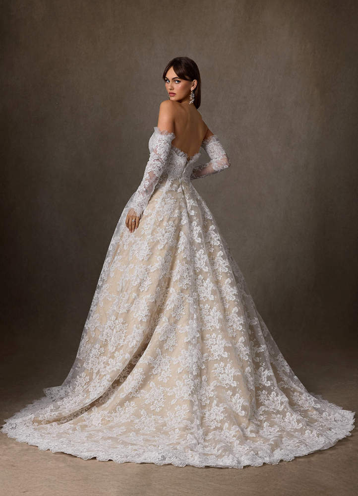 elyessen Hinata Two-Piece Diamond White Ball-Gown Strapless Lace Dress