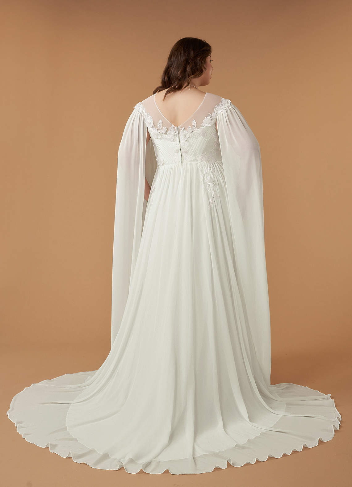 elyessen Diamond White A-Line Scoop Chiffon Dress