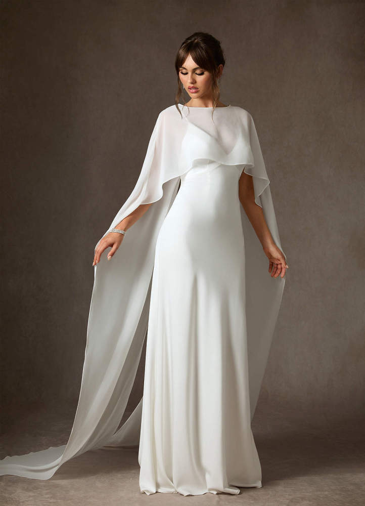 elyessen Caity Diamond White Fit and Flare Crepe Back Satin Dress