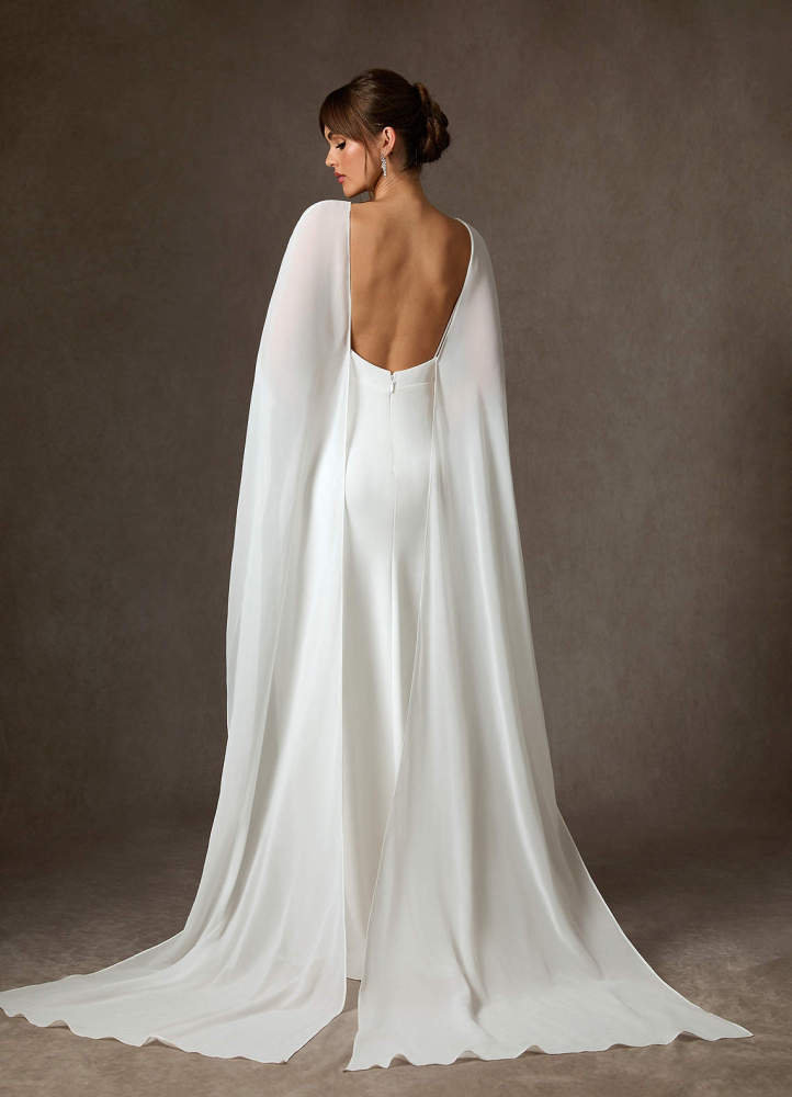 elyessen Caity Diamond White Fit and Flare Crepe Back Satin Dress