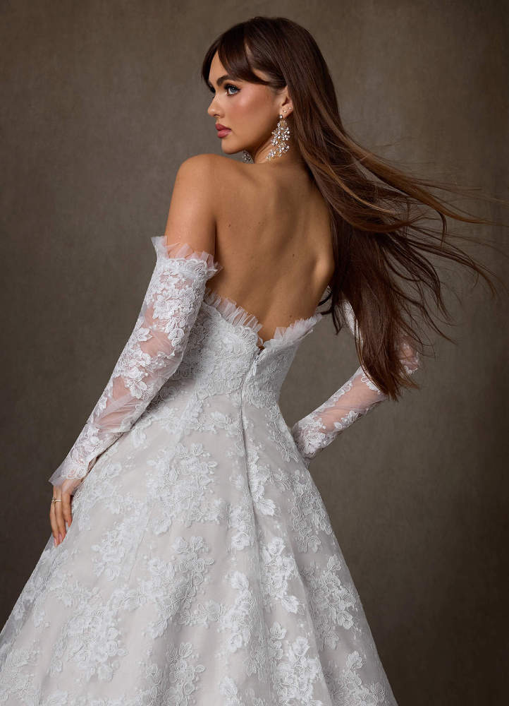 elyessen Hinata Two-Piece Diamond White Ball-Gown Strapless Lace Dress