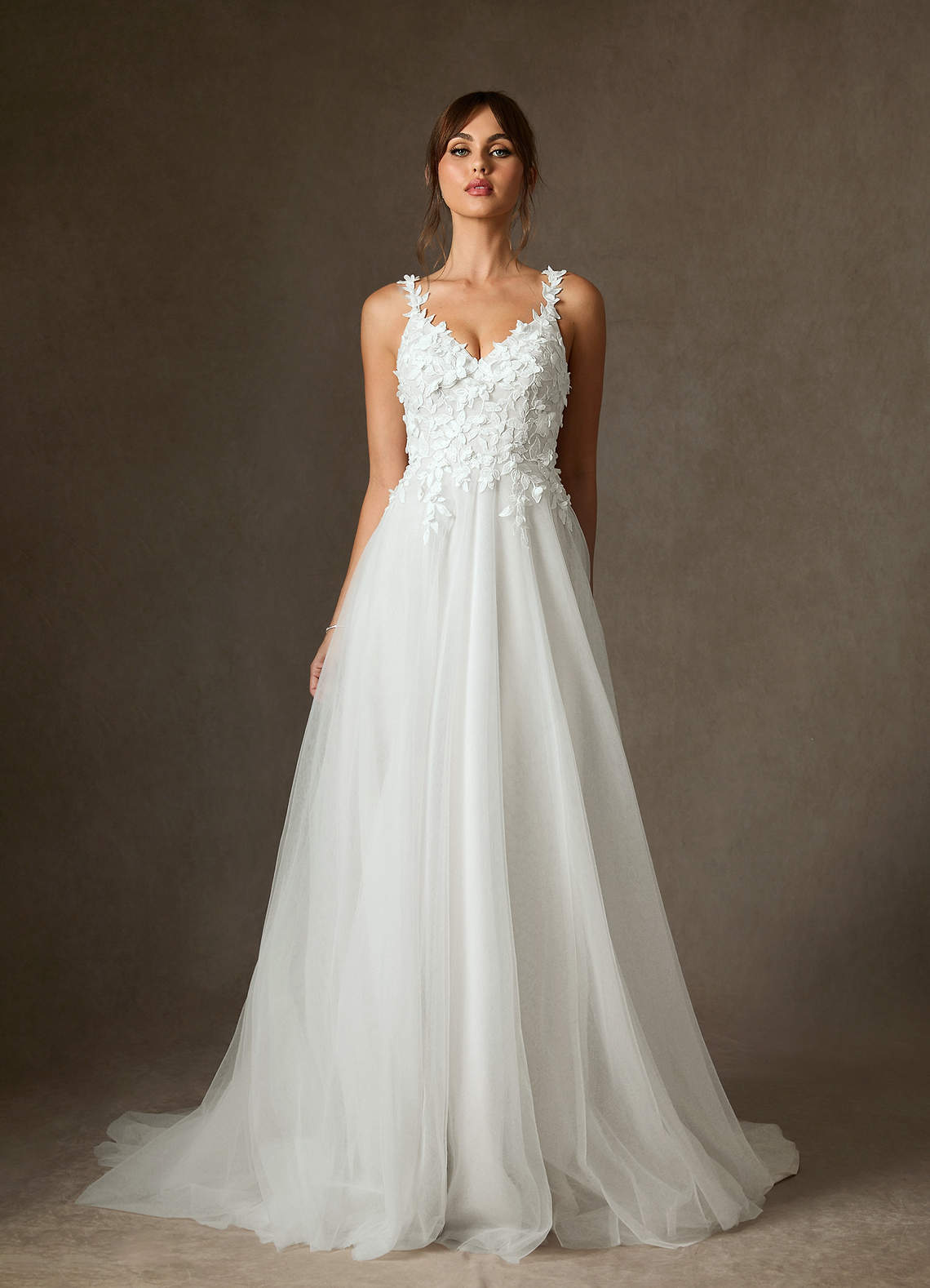 elyessen Shayna Diamond White Ball-Gown Lace Dress