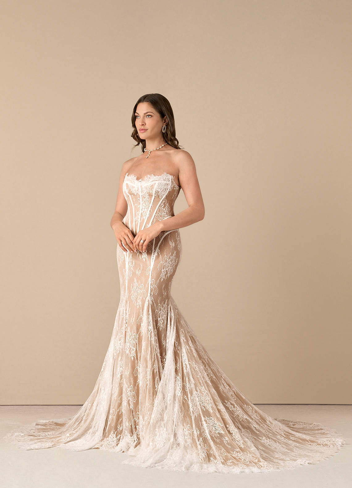 elyessen  Diamond White Mermaid Off the Shoulder Tulle Dress