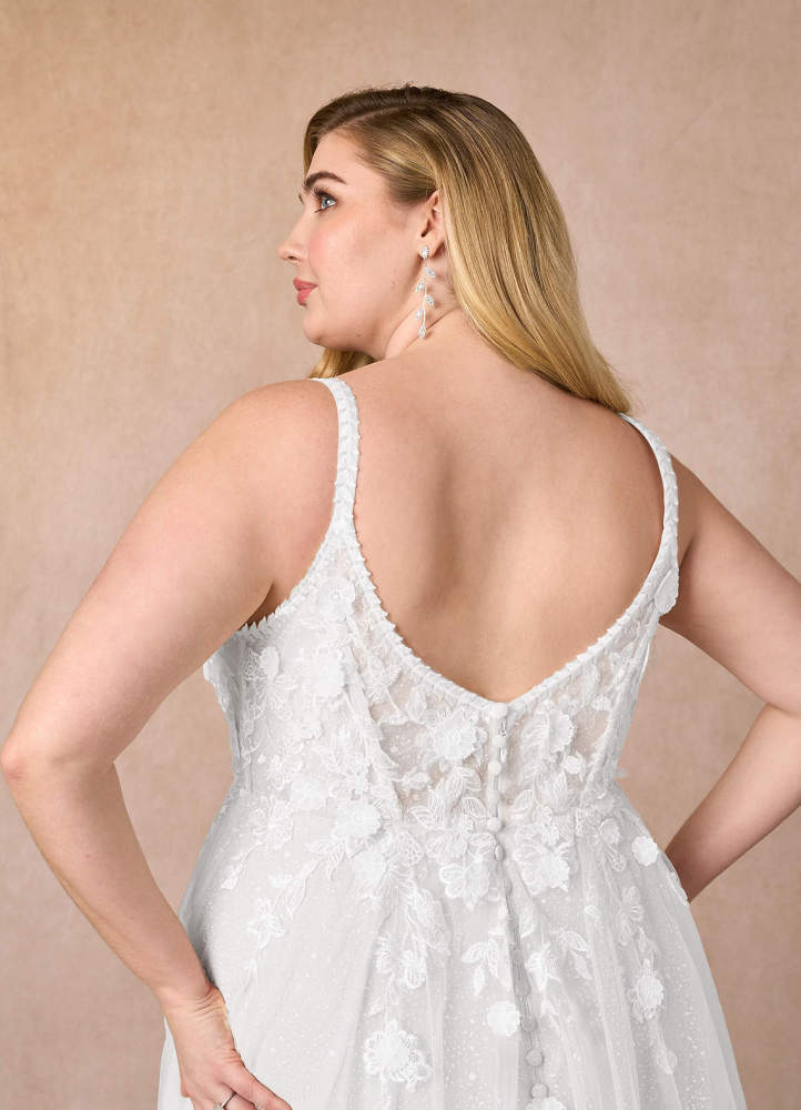 elyessen Jovana Diamond White A-Line Scoop Tulle Dress