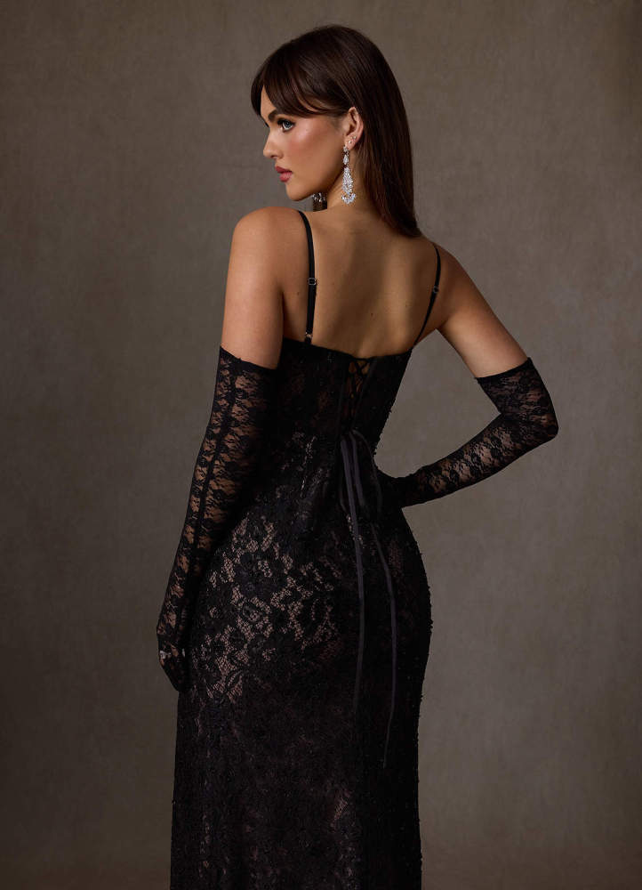 elyessen Jyotsna Stretch Diamond White A-Line Lace Dress