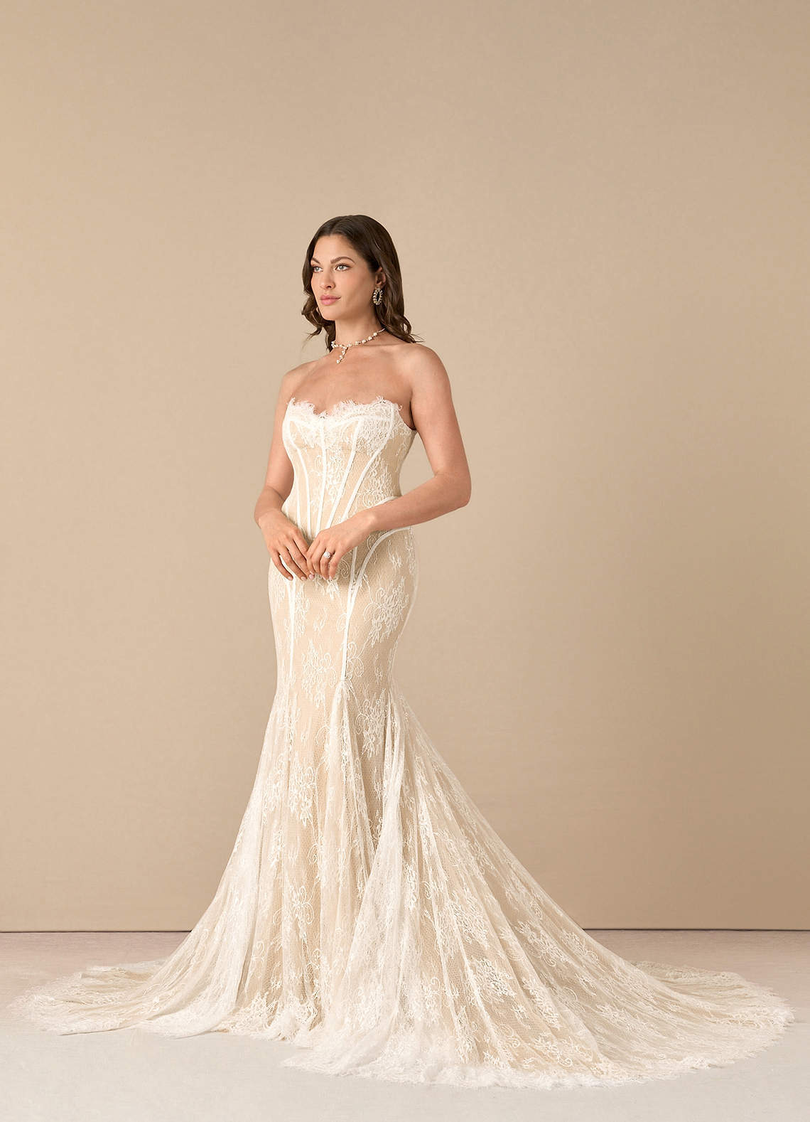 elyessen  Diamond White Mermaid Off the Shoulder Tulle Dress
