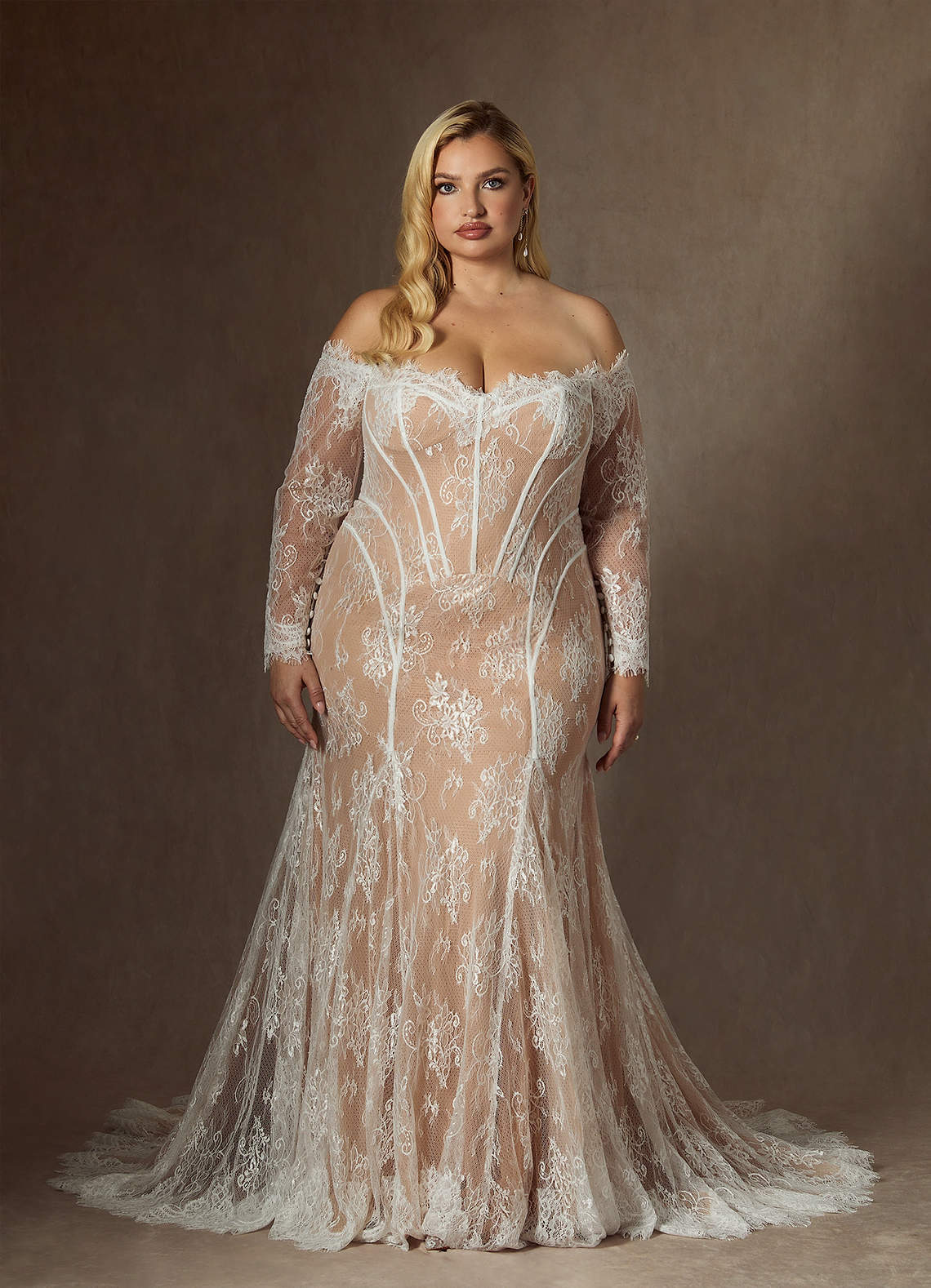 elyessen  Diamond White Mermaid Off the Shoulder Tulle Dress