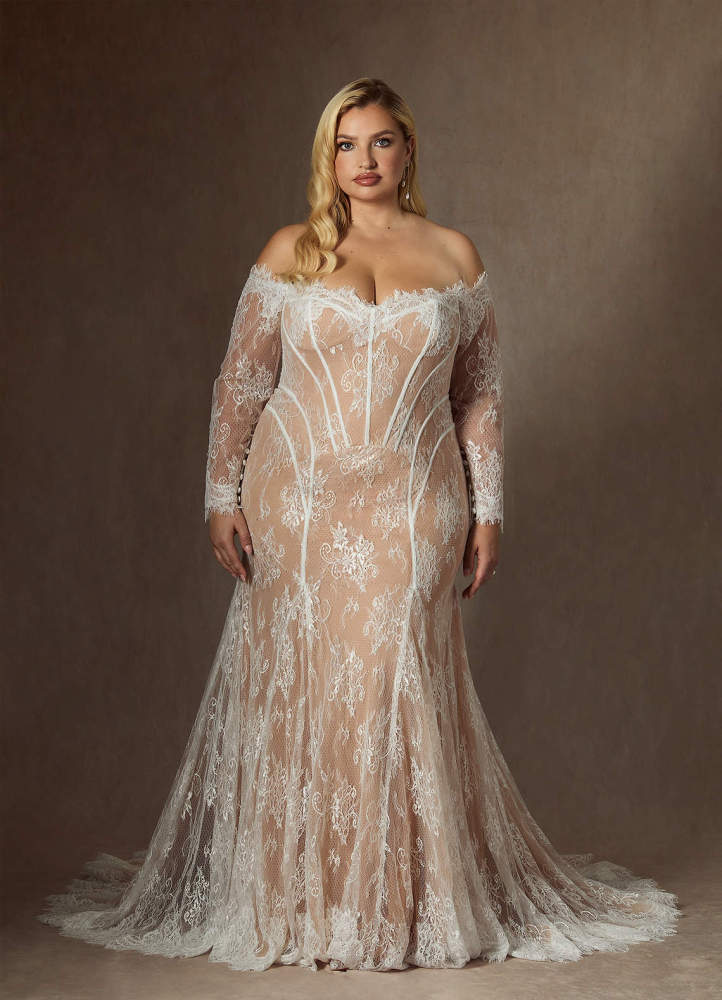 elyessen  Diamond White Mermaid Off the Shoulder Tulle Dress
