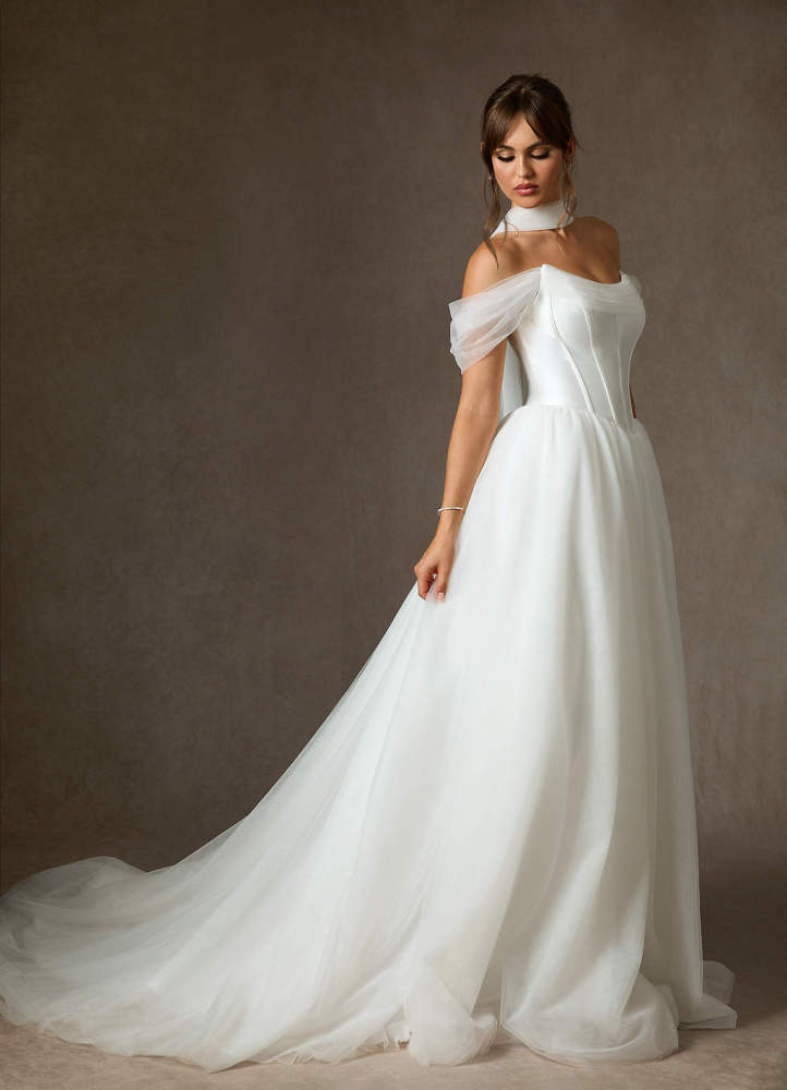 elyessen Adalyn Two-Piece Diamond White Ball-Gown Tulle Dress