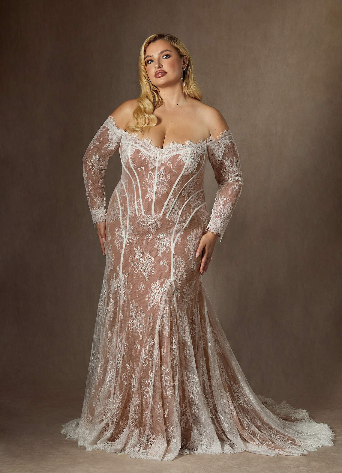 elyessen  Diamond White Mermaid Off the Shoulder Tulle Dress