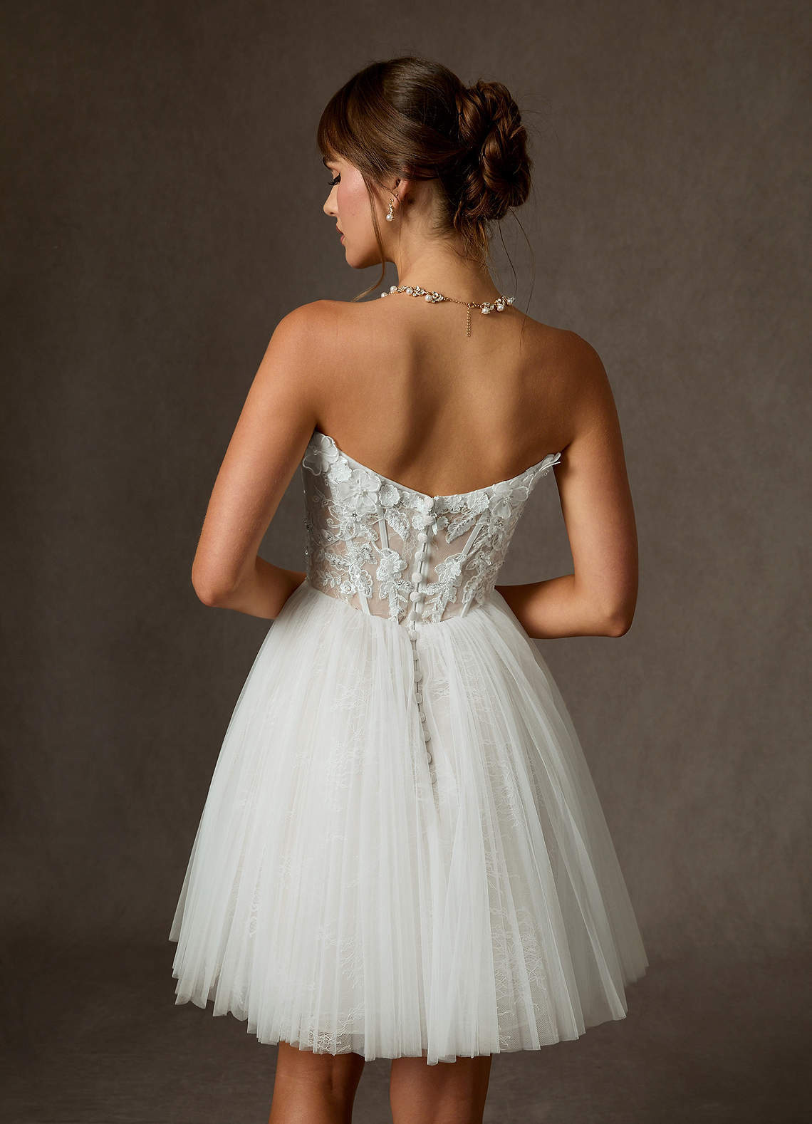 elyessen Sorel Diamond White Ball-Gown Off the Shoulder Lace Dress