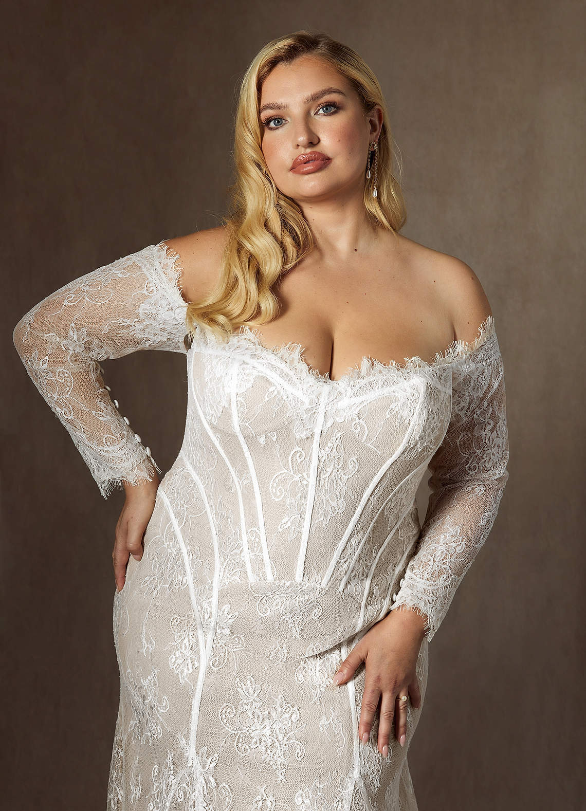 elyessen Katherine Diamond White Mermaid Off the Shoulder Tulle Dress