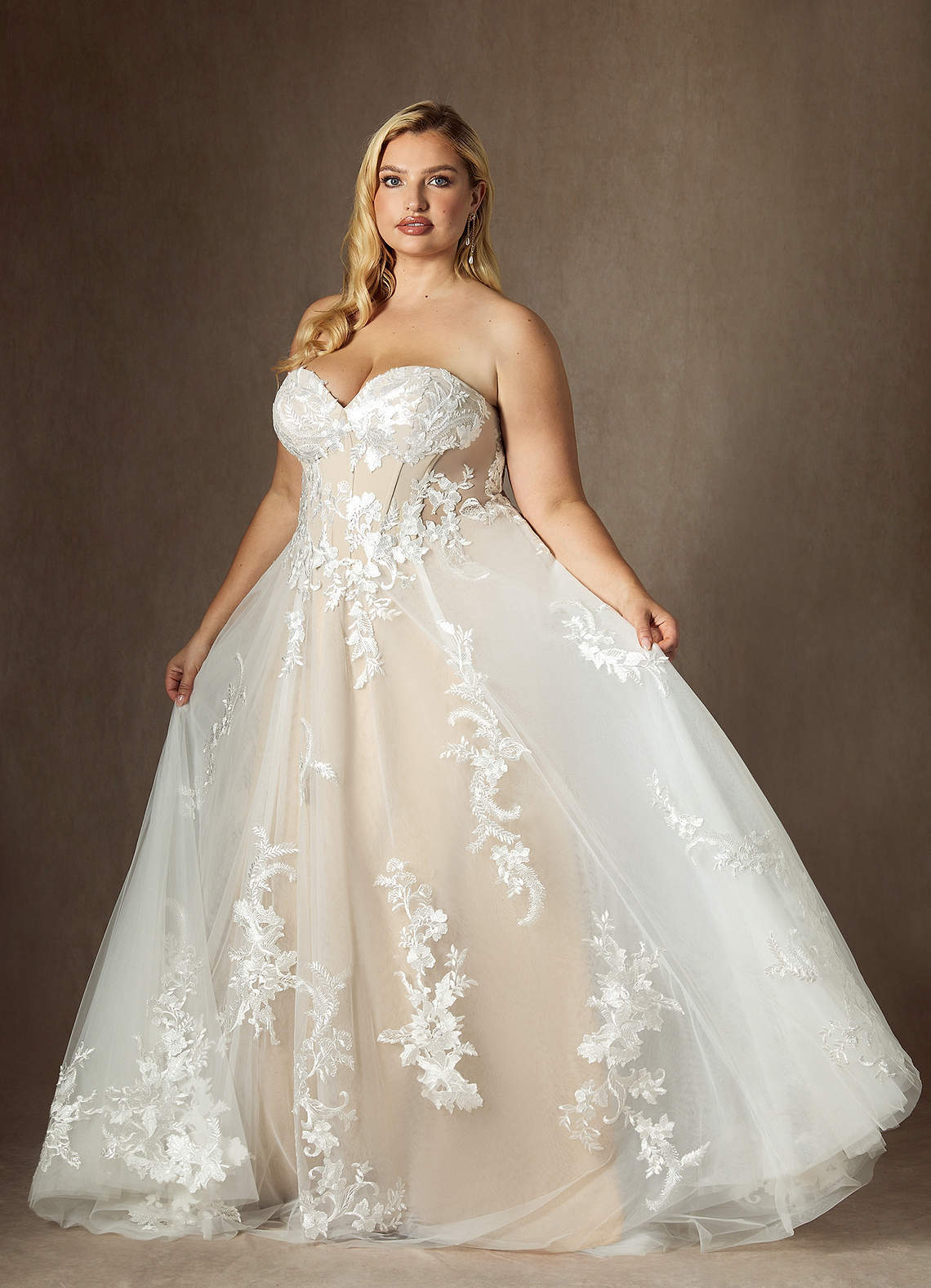 elyessen  Diamond White A-Line Sequins Tulle Dress