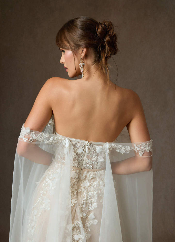 elyessen Diamond White Ball-Gown Off the Shoulder Lace Dress