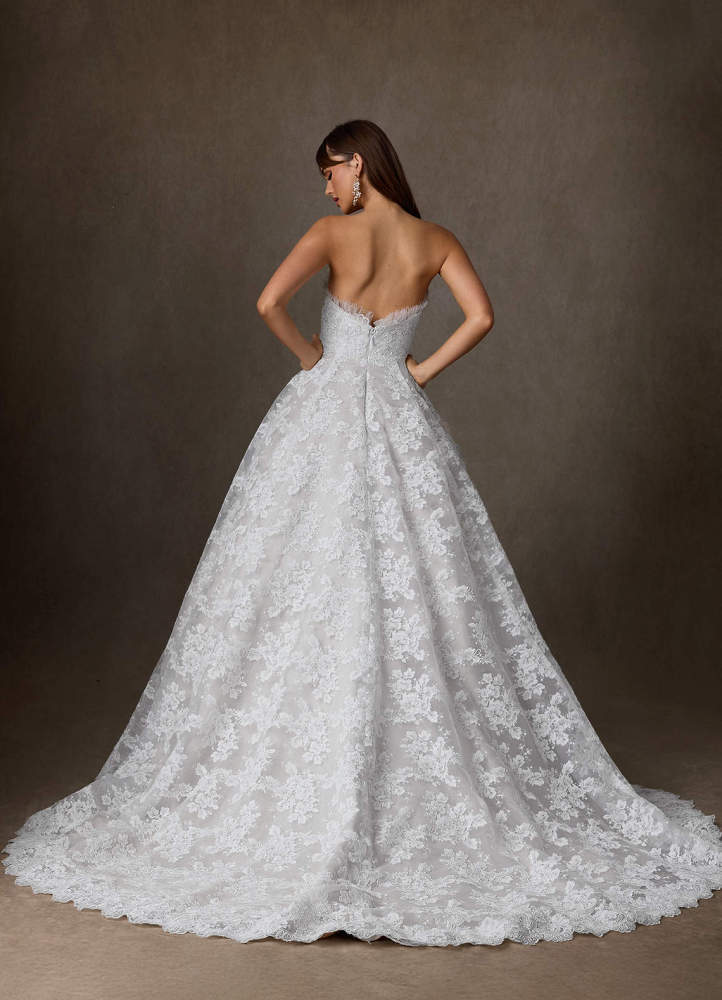 elyessen Hinata Two-Piece Diamond White Ball-Gown Strapless Lace Dress