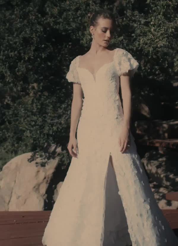 elyessen Vivienne Diamond White A-Line Sweetheart Lace Dress