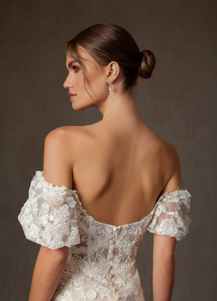 elyessen Diamond White A-Line Sweetheart Lace Dress