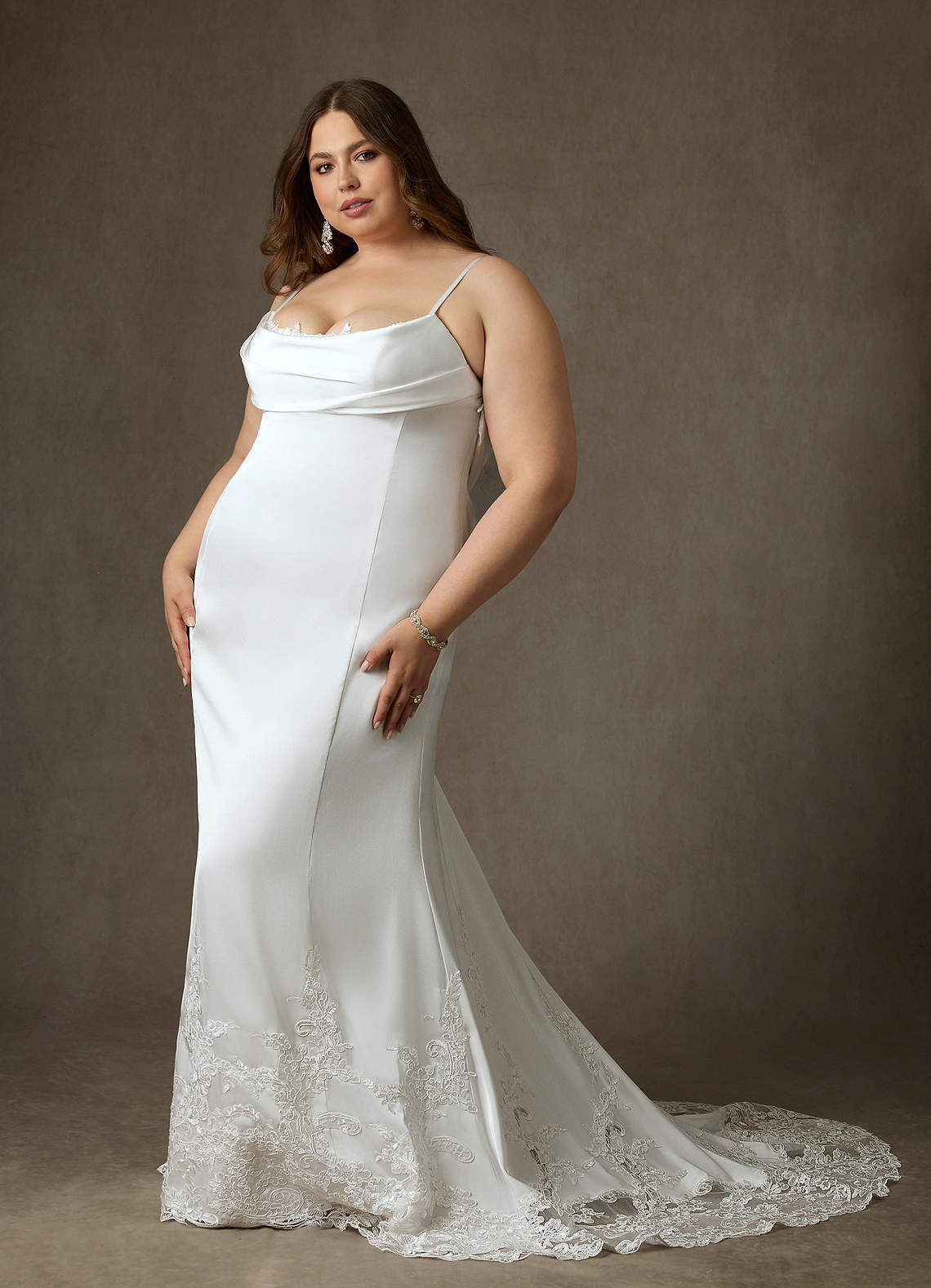 elyessen Eliora Stretch Diamond White Fit and Flare Stretch Satin Dress